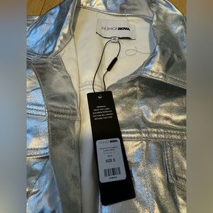 Fashion Nova button up jacket. Brand new with tags- Silver Metallic
